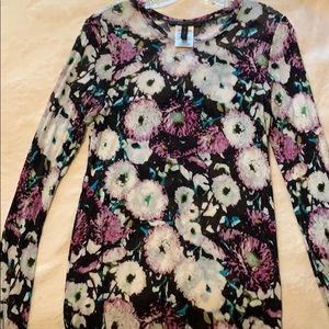 Sheer floral long sleeve shirt